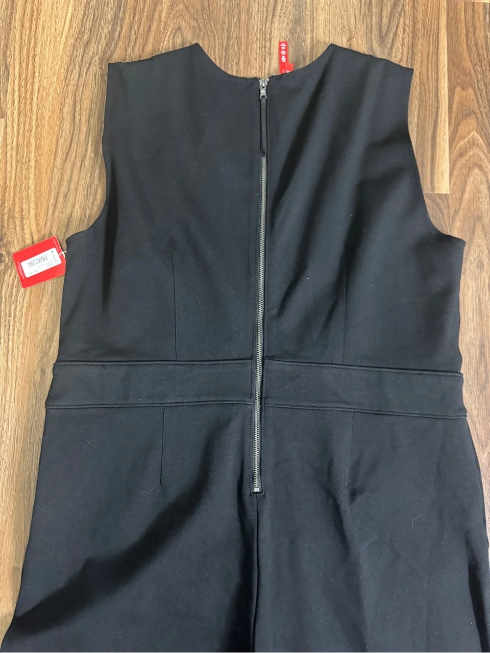 NWT Spanx The Perfect Sleeveless Jumpsuit Black Wide Leg Smoothing Core Shaping - Picture 6 of 9